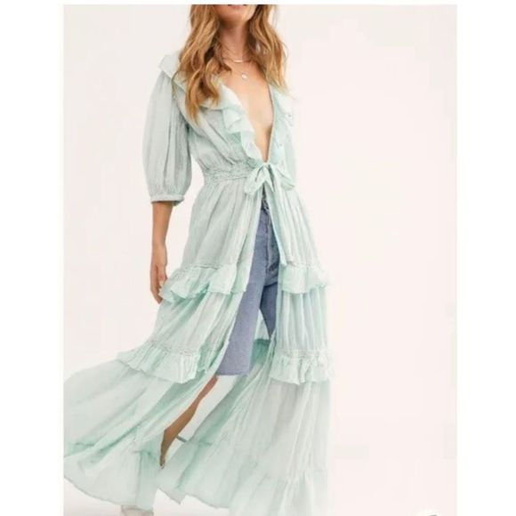 New Free People x Jens Pirate Booty Lindo Robe in Mint Size XS/S
